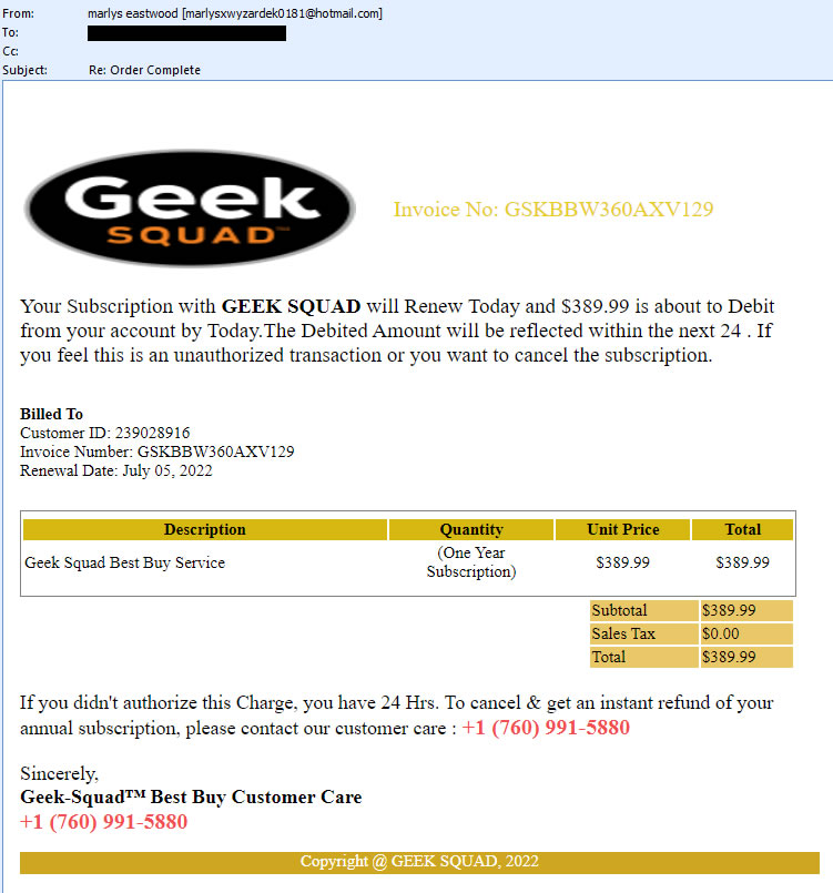 Geek Squad scam